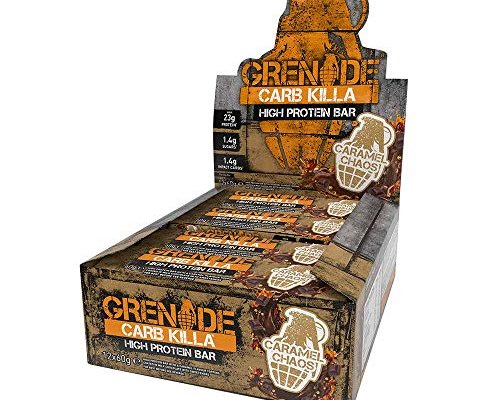 Grenade Carb Killa High Protein and Low Carb Bar, 12 x 60 g – Caramel Chaos
