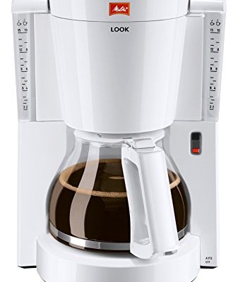 Melitta Look IV, 1011-01, Filter Coffee Machine with Glass Jug, Aroma Selector, White