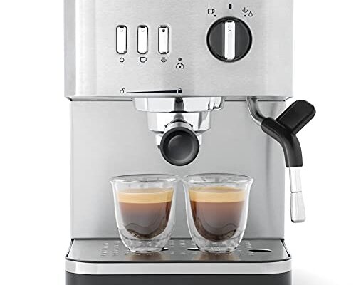 Breville Bijou Espresso Machine | Automatic and Manual Espresso, Cappuccino & Latte Maker | 15 Bar Pump | Steam Wand | Silver [VCF149]
