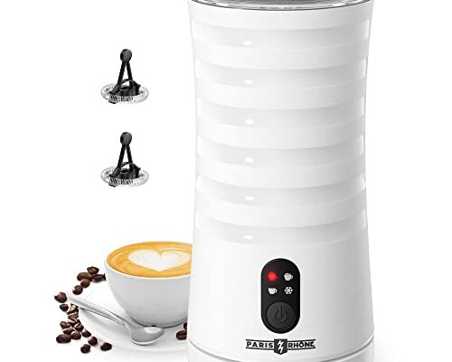 PARIS RH&Ocirc;NE Milk Frother, 4-in-1 Automatic Coffee Frother, 240ml, 400w, Non-Slip Stylish, Hot & Cold Electric Milk Warmer with Temperature Control, Auto Shut-Off for Coffee, Latte, Cappuccino