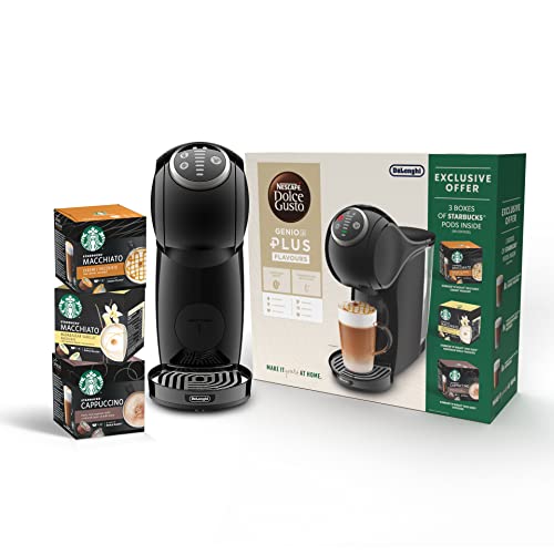 De'Longhi Nescafe Dolce Gusto Genio S Plus Automatic Machine, Capsule Coffee Machine, Espresso Boost, Cappuccino, Energy Saving, Including 3 boxes Coffee Pods Starbucks