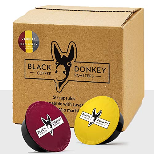 Black Donkey Coffee Roasters – 50 Capsules Compatible with Lavazza A Modo Mio Machines | VARIETY PACK