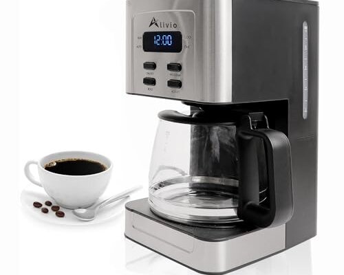 Alivio 1.3L Programmable Drip Coffee Maker – Black, Filter Coffee Machine with Timer