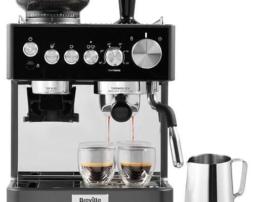 Breville Barista Sense Espresso Machine, Bean to Cup Coffee Maker with Integrated Coffee Grinder and Milk Frother, TempSense Steam Wand, 15 Bar Italian Pump, Black, VCF187